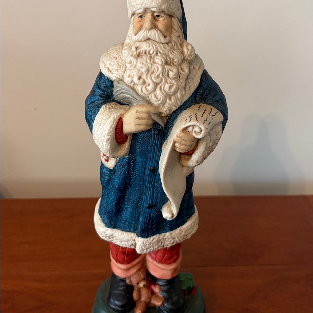 1995 Porcelain Santa 13” Hand Painted Collector Figurine